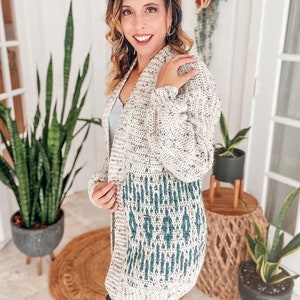 Learn to Crochet an Incredible Cardigan Using the Mosaic Crochet Technique, Instant Crochet Pattern Download, Women's Crochet Cardigan Cozy