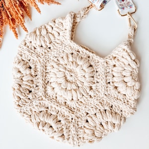 CROCHET PATTERN + VIDEO Easy Crochet Pattern for a Granny Hexagon Bag | Diy Project Includes Video Tutorial + Chart