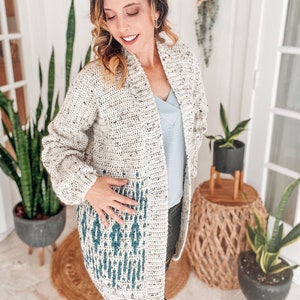 Learn to Crochet an Incredible Cardigan Using the Mosaic Crochet Technique, Instant Crochet Pattern Download, Women's Crochet Cardigan Cozy image 2