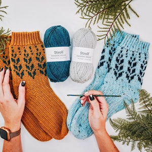 Vine Colorwork Crochet Sock Pattern, Instant Download, Easy to follow crochet pattern with video, footwear fashion, intermediate crochet