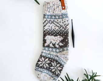 Polar Bear Stroll Crochet Stocking