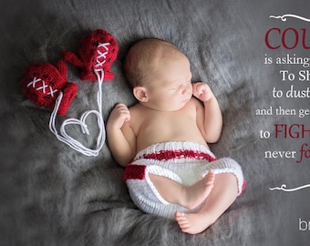 KNIT PATTERN Newborn Knit Baby Boxer Gloves and Boxing Shorts Pattern Instant Download, Baby Photography Prop, Baby Gift