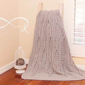 Infinity Crochet Upstream Blanket Afghan Crochet Pattern, An exciting and innovative easy way to create stunning crochet cables!