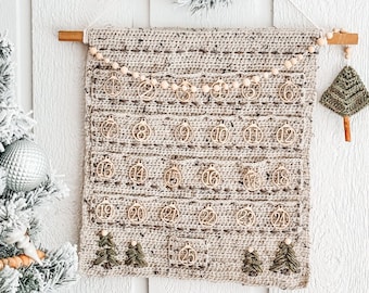 Christmas Crochet Advent Calendar Pattern with Video Tutorial. Count Down To Christmas - Cute Pine Christmas Tree. Plus, Holiday Gift Tags!