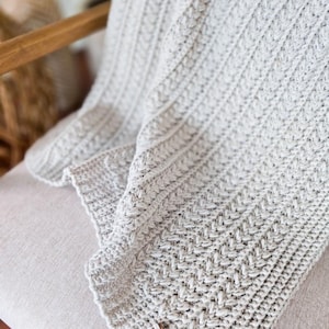 CROCHET PATTERN + VIDEO + App, Cozy Braided Wheat Stitch™ Blanket, 16 Sizes, Beginner Friendly Worsted Afghan Throw, Instant Download