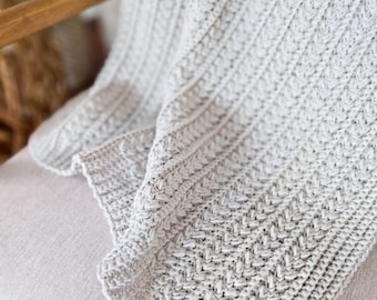 CROCHET PATTERN + VIDEO + App, Cozy Braided Wheat Stitch™ Blanket, 16 Sizes, Beginner Friendly Worsted Afghan Throw, Instant Download
