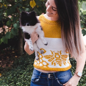 Queen Bee Crochet Tank Top Pattern, Instant Download PDF, Size XX-Small to 5x Crochet Pattern, Spring & Summer Women's Wear Fashion image 9