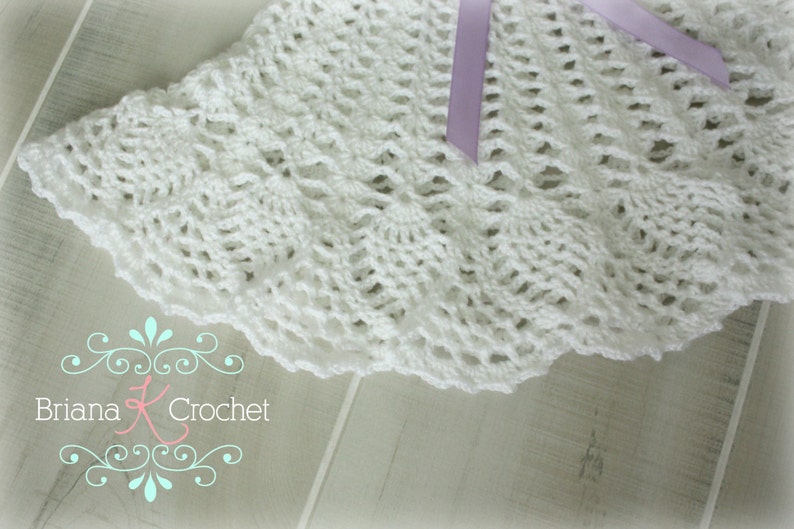 Sophia Heirloom Dress Crochet Pattern, Newborn to 3 months, Baptism, Blessing, Baby Gift, Beautiful Baby Dress image 8