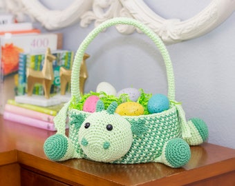 Dragon Easter Basket Crochet PATTERN Instant Download, Toy Storage Basket, Popular Children's Basket