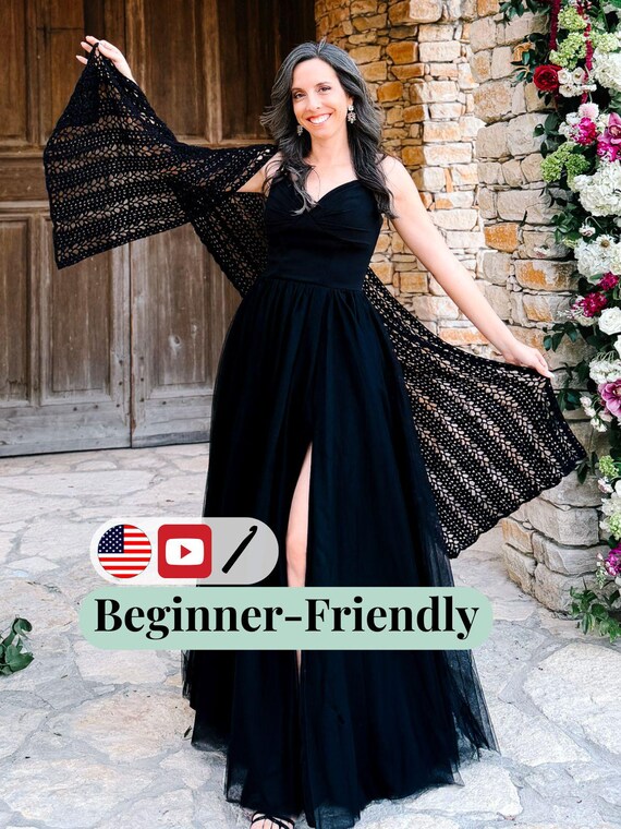 CROCHET PATTERN + VIDEO Willow Mesh Crochet Wrap or Table Runner Home Decor, Beginner Friendly Crochet Pattern, Lacy Wrap, Crochet Shawl
