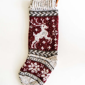 Prancing Deer Crochet Stocking image 5