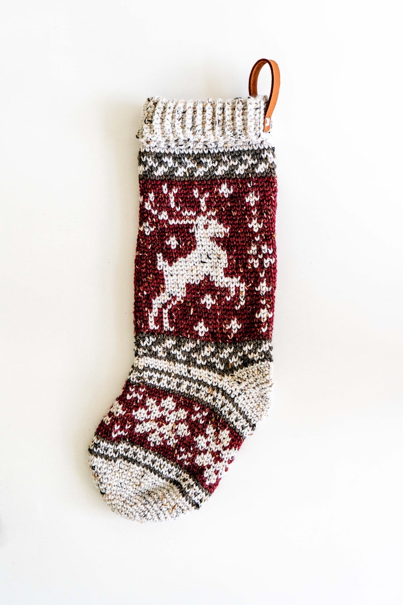 Prancing Deer Crochet Stocking image 5