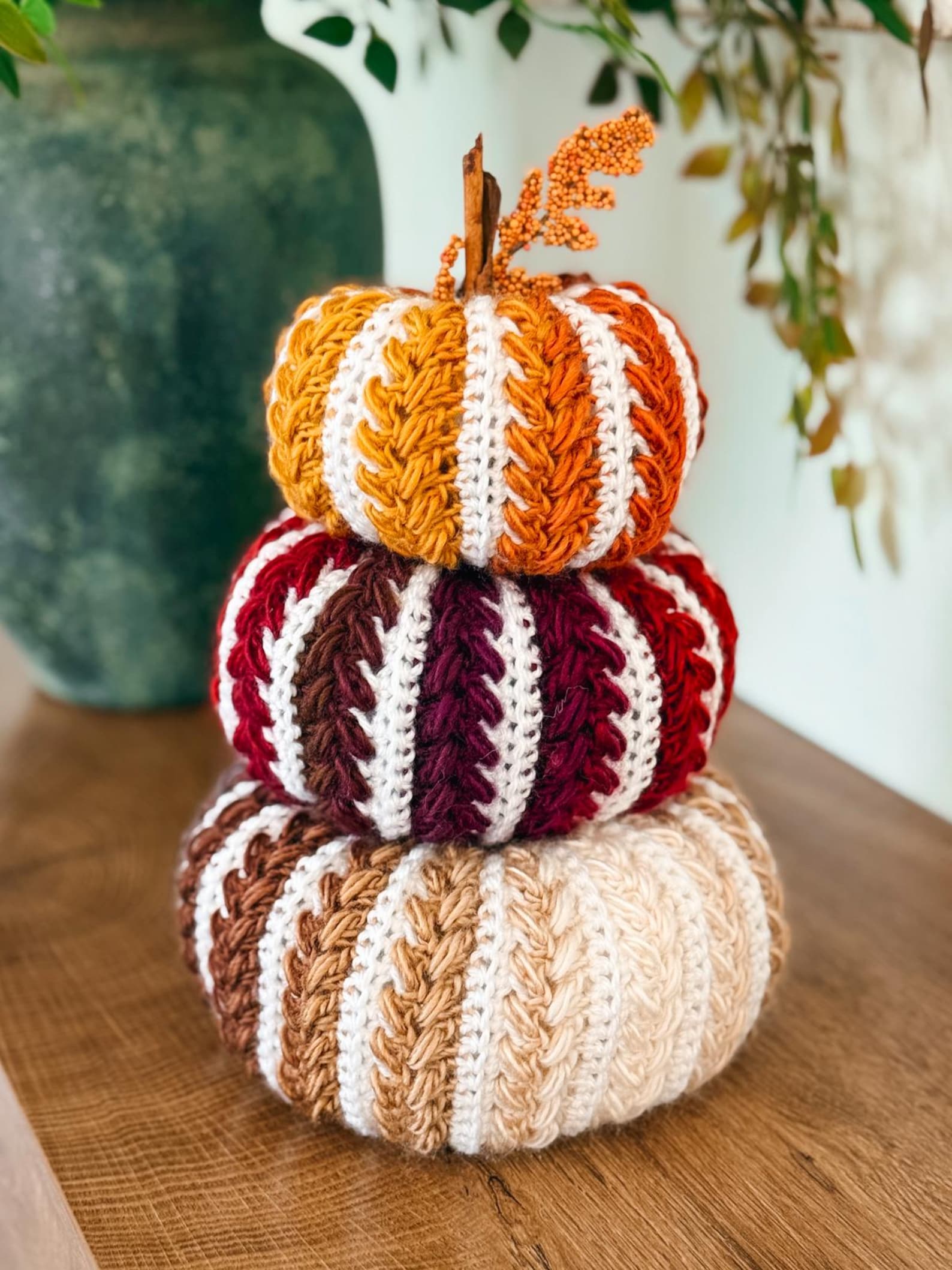 Wheat Stitch Pumpkins