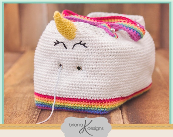 unicorn crochet bag