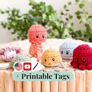 CROCHET PATTERNS Hooked on the Sea Crochet Pattern Bundle | Ocean Animal Amigurumi | Octopus, Whale, Turtle, Jellyfish, Clam, Puffer Fish