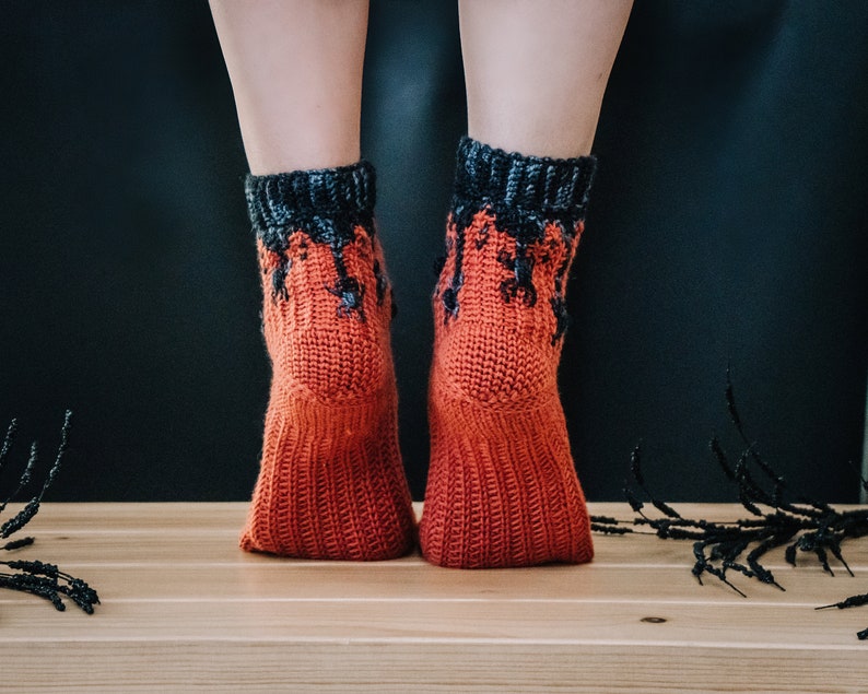 Creepy Crawly Spider Crochet Sock Pattern, Instant Download, Easy to follow crochet pattern with video, footwear fashion, intermediate image 10