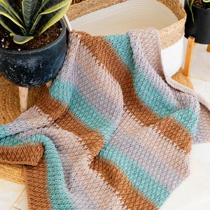 Alpine Stitch Crochet Blanket Pattern in 18 sizes This beautiful blanket has chart and video tutorial. Instant Download PDF Pattern image 2