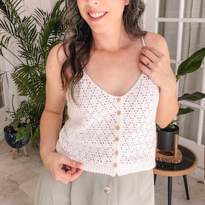 CROCHET PATTERN + VIDEO Shine Bright Like A Diamond Tank Top Crochet Pattern + Video Tutorial, Size xs-3X Easy Beginner Top