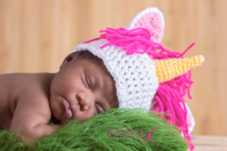 Unicorn Baby PATTERN Instant Download, Newborn-12 Months Unicorn Hat and Diaper Cover Set image 3