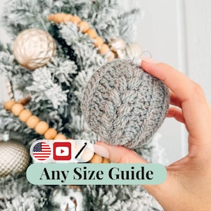 CROCHET PATTERN + VIDEO Autumn Wheat Bauble Ornament Crochet Pattern + Any Size Yarn Guide - Easy & Beginner Friendly Crocheted Flat