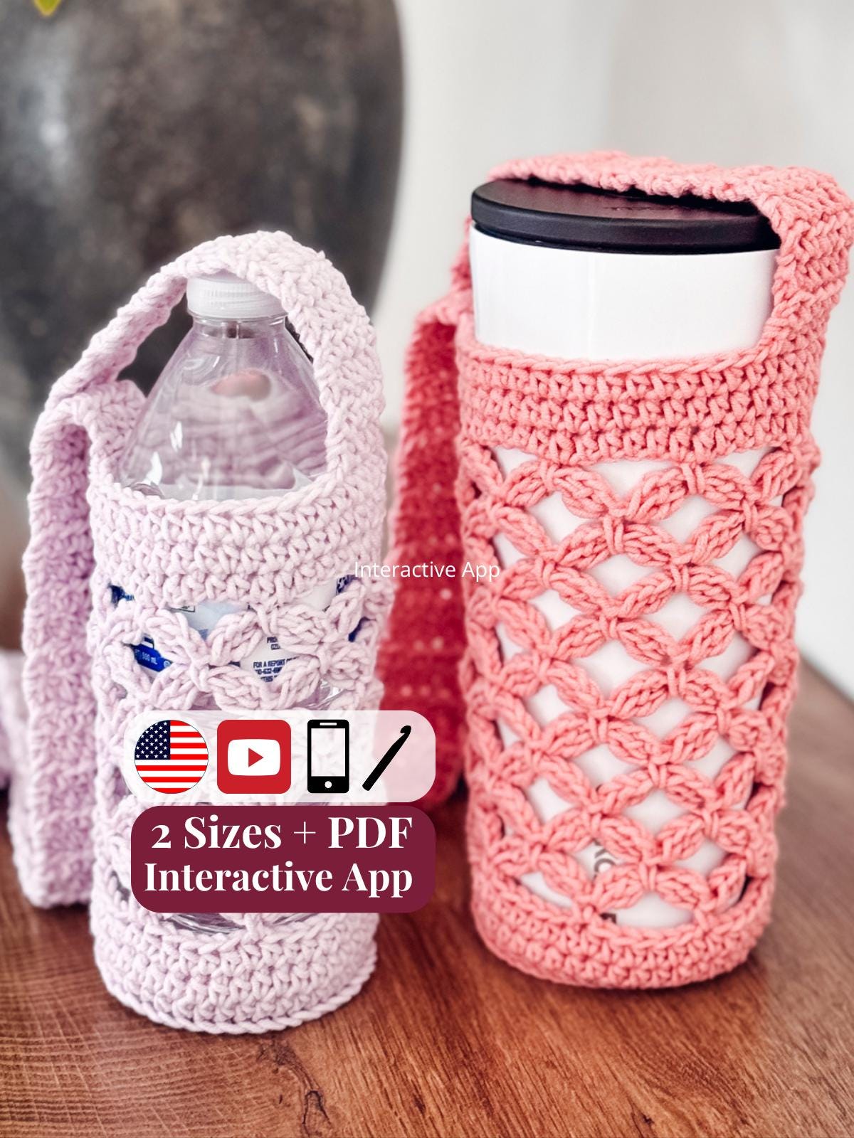 40 Beautiful Circle Crochet Patterns To Make For Your Home 20 Crochet Pattern + Video Circle Leaf Crochet Water Bottle
