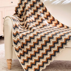 Ripple Crochet Blanket and Ripple Crochet Washcloth patterns by Briana K Designs, chevron zigzag blanket with cotton washcloths