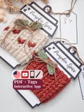 CROCHET PATTERN + VIDEO + App, Wheat Stitch\u2122 Pumpkin Coffee Cup Cozy, Easy Fall Mug Sleeve, Autumn Decor, Printable Tags, Perfect Gift!