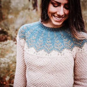 Cozy Fair Isle Crochet Sweater Pattern with Video Tutorial & Charts, XS to 5X Sizes image 7