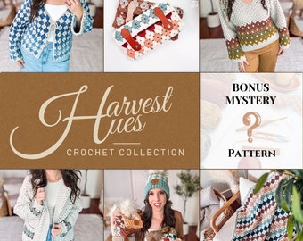 CROCHET PATTERNS + VIDEO Harvest Hues Crochet Collection 6 Crochet Patterns + Mystery Bonus! Fall for Granny Crochet Stitches Size-Inclusive