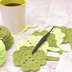 St. Patrick's Shamrock Crochet Coaster Home Decor, Instant Download PDF Pattern, Includes Chart, Holiday Decor Crochet Pattern image 7