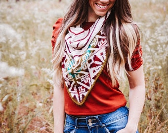 CROCHET PATTERN + VIDEO Prism Crochet Cowl Pattern, Crochet Pattern, Women's Fashion & Gifts, Crochet Colorwork, Crochet Cowl Pattern