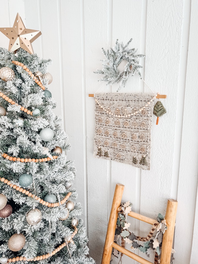 Christmas Crochet Advent Calendar Pattern with Video Tutorial. Count Down To Christmas Cute Pine Christmas Tree. Plus, Holiday Gift Tags image 8