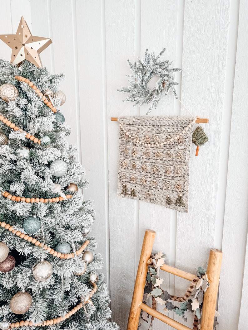 CROCHET PATTERN + VIDEO Christmas Crochet Advent Calendar Pattern. Count Down To Christmas - Cute Pine Christmas Tree + Holiday Gift Tags! image 9