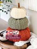 CROCHET PATTERN + VIDEO + App, Petal Loop Stitch Stacking Pumpkins, 3 Sizes, Fall Autumn Decor, Thanksgiving Centerpiece, Instant Download