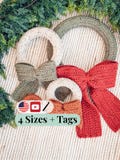 CROCHET PATTERN + VIDEO Wheat Stitch Crochet Wreath Pattern in 4 Sizes, Quick Holiday Crochet Decor Christmas Wreath Crochet Pattern+ Video