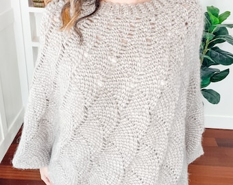 Enchanted Crochet Poncho, Downloadable PDF, Learn to Make a Crochet Poncho with a Video Tutorial, Crochet Poncho, 3 sizes included.