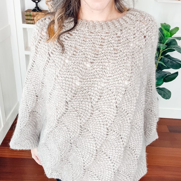 Enchanted Crochet Poncho, Downloadable PDF, Learn to Make a Crochet Poncho with a Video Tutorial, Crochet Poncho, 3 sizes included.