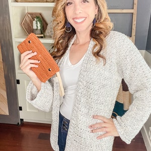 CROCHET PATTERN + VIDEO Get Comfy Cardigan Crochet Pattern, xs-5x sizes, Cardigan Crochet Pattern, Video Tutorial Incl. Crop or Long Cardi.