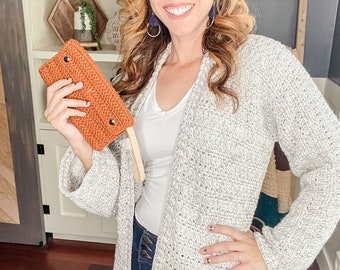 CROCHET PATTERN + VIDEO Get Comfy Cardigan Crochet Pattern, xs-5x sizes, Cardigan Crochet Pattern, Video Tutorial Incl. Crop or Long Cardi.