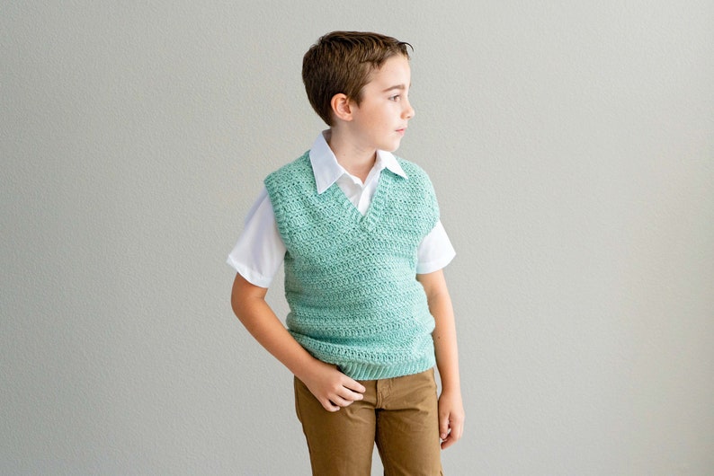 Heatherly Crochet Vest Instant Download PDF Pattern, Child Adult sizes, Crochet Pattern, Video Tutorial image 4