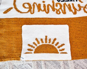 CROCHET PATTERN Hello Sunshine Crochet Blanket Pillow Pattern