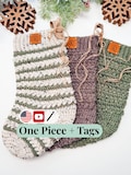 CROCHET PATTERN + VIDEO Wheat Stitch™ Crochet Christmas Stocking Pattern, Handmade Holiday Mantel Diy Crochet Stocking, Beginner Friendly