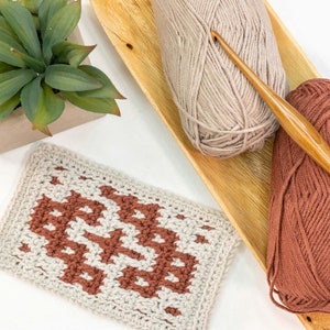 Waves Mosaic Crochet Blanket Pattern Video Tutorial. Learn how to mosaic crochet. Crochet Home Décor Instant Download PDF Crochet Pattern image 10
