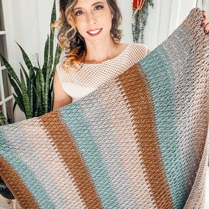 Alpine Stitch Crochet Blanket Pattern in 18 sizes This beautiful blanket has chart and video tutorial. Instant Download PDF Pattern image 10
