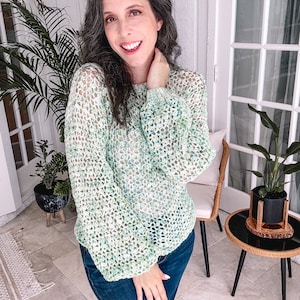 CROCHET PATTERN + VIDEO Muse Summer Crochet Lace Top Pattern, Size xs to 5X Crochet Pattern, Spring & Summer Women&#39;s Wear Fashion