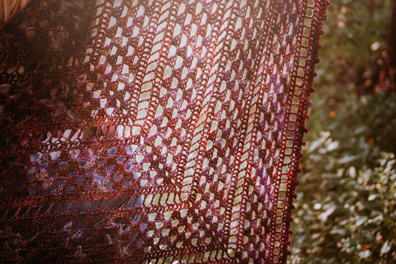 Picot Crochet Shawl Pattern, Hawthorne Tonal Hand Painted Crochet Shawl Instant Download Pattern, DIY Crochet Pattern, DIY Women's Accessory image 2