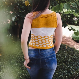 Queen Bee Crochet Tank Top Pattern, Instant Download PDF, Size XX-Small to 5x Crochet Pattern, Spring & Summer Women's Wear Fashion image 8