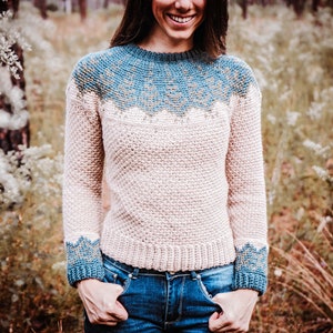 Cozy Fair Isle Crochet Sweater Pattern with Video Tutorial & Charts, XS to 5X Sizes image 6