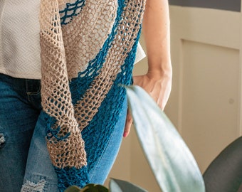 Fisherman's Wharf Crochet Shawl Instant Download Pattern, DIY Crochet Pattern, Women's Fashion and Gifts