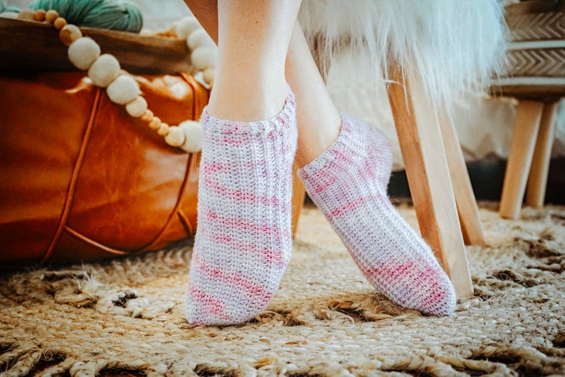 Simple & Best Crochet Sock Pattern, Instant Download, Easy to follow crochet pattern with video, footwear fashion, beginner crochet pattern image 6